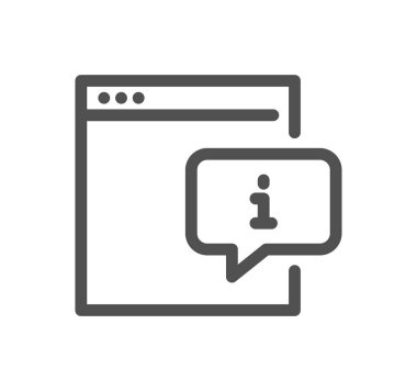 Bilgi ve masaüstü simgesi ana hatları ve doğrusal vektörü yardım.