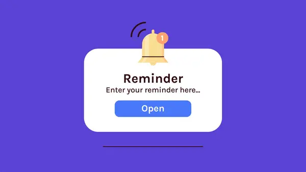 Reminder, notification page with floating elements and business planning, events, timetable flat vector illustration.