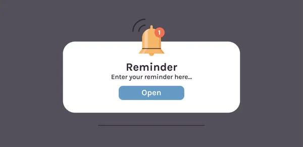 Reminder Notification Page Floating Elements Business Planning Events Timetable Flat — Image vectorielle