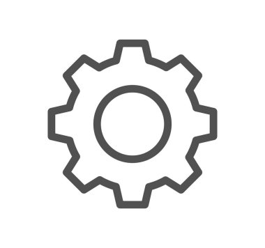 Dişlilerle ilgili simge çizgisi ve doğrusal vektör.