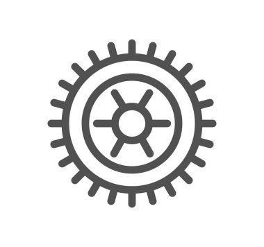 Dişlilerle ilgili simge çizgisi ve doğrusal vektör.