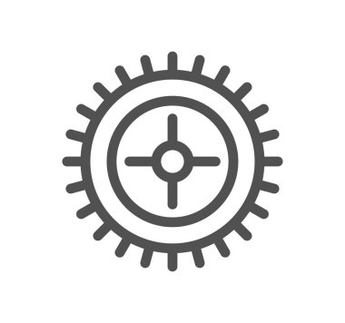 Dişlilerle ilgili simge çizgisi ve doğrusal vektör.