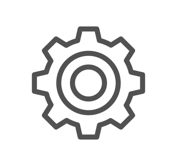Contour Icône Liée Engrenage Vecteur Linéaire — Image vectorielle