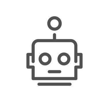 Yapay zeka ile ilgili simge taslağı ve doğrusal vektör.