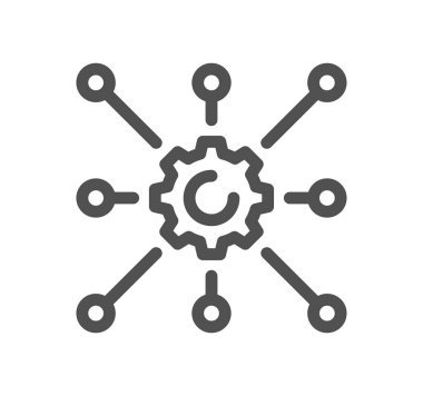 Yapay zeka ile ilgili simge taslağı ve doğrusal vektör.