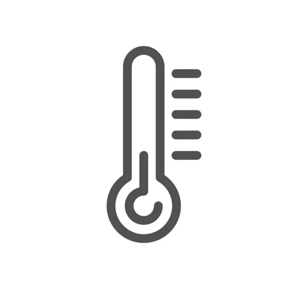 Sıcaklık Termometreyle Ilgili Simge Çizgisi Doğrusal Vektör — Stok Vektör