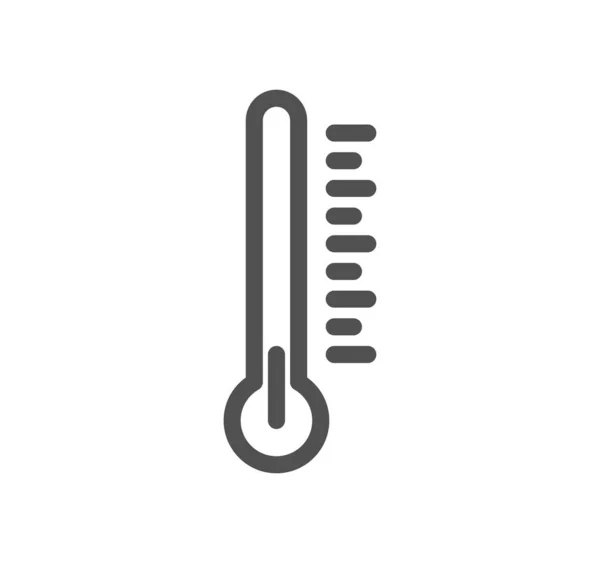 Temperatura Termômetro Relacionados Contorno Ícone Vetor Linear — Vetor de Stock