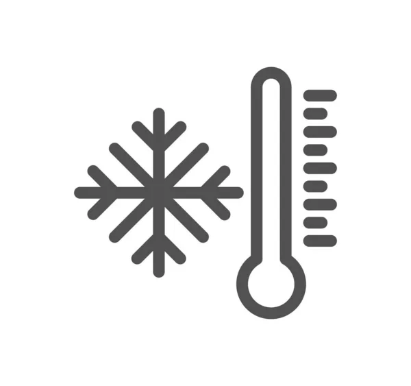 Hőmérséklettel Hőmérővel Kapcsolatos Ikon Körvonala Lineáris Vektor — Stock Vector
