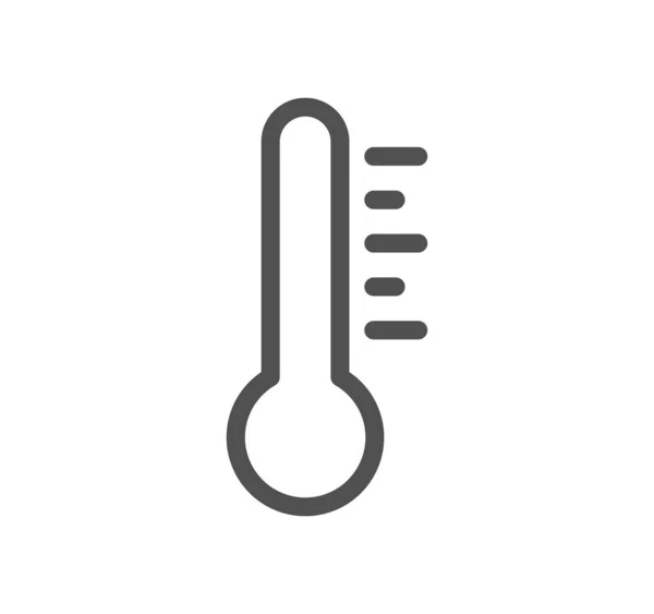 Schema Icona Vettore Lineare Relativi Temperatura Termometro — Vettoriale Stock