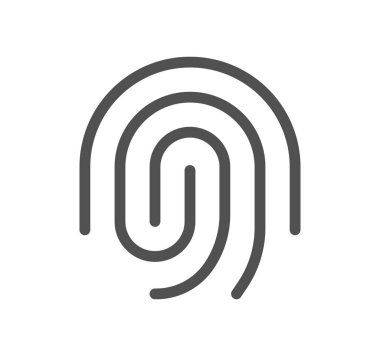 Biyometrik ilgili simge taslağı ve doğrusal vektör.