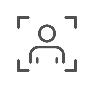 Biyometrik ilgili simge taslağı ve doğrusal vektör.