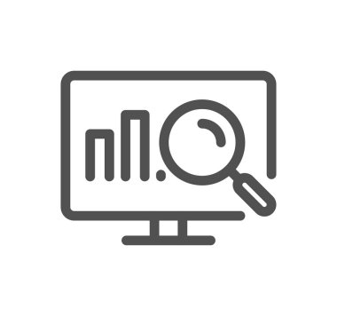 Veri analizi ile ilgili simge taslağı ve doğrusal vektör.