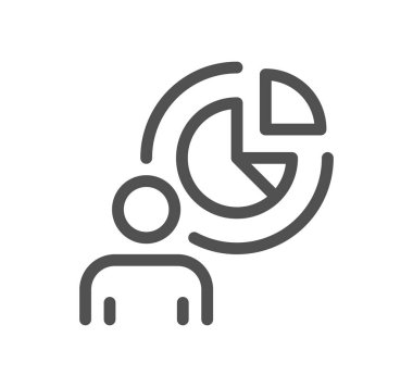 Veri analizi ile ilgili simge taslağı ve doğrusal vektör.