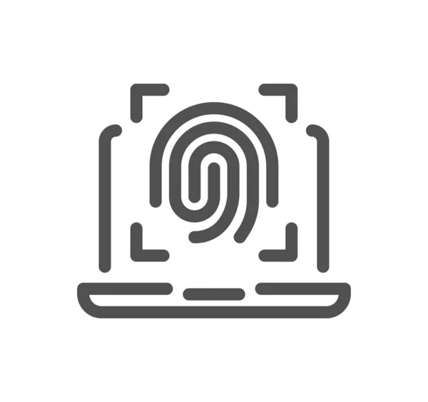 Schema Relativo All Icona Biometrica Vettore Lineare — Vettoriale Stock