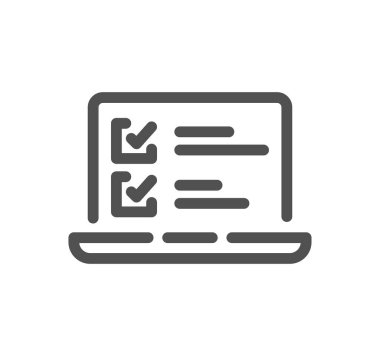 Çevrimiçi eğitim ile ilgili simge ana hatları ve doğrusal vektörü.