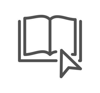 Çevrimiçi eğitim ile ilgili simge ana hatları ve doğrusal vektörü.