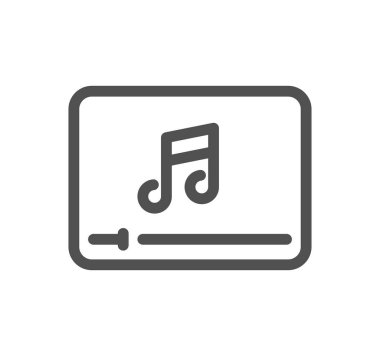 Ses ve görüntü ile ilgili simge taslağı ve doğrusal vektör.