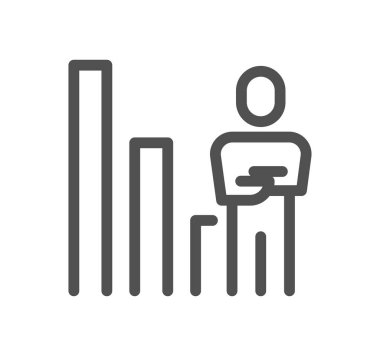 Grafikle ilgili simge taslağı ve doğrusal vektör.