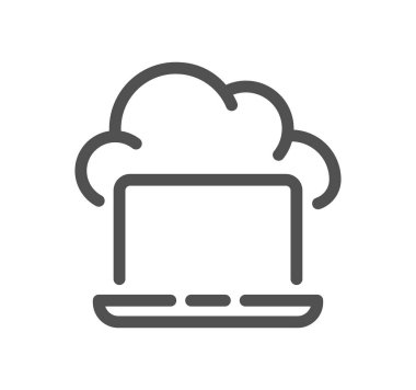 Ağ bağlantılı simge çizgisi ve doğrusal vektör.