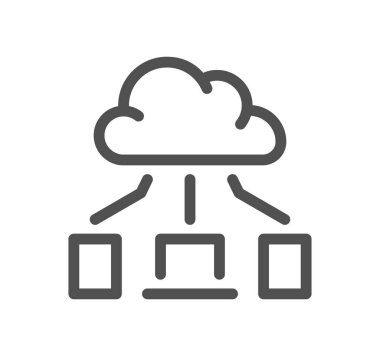 Ağ bağlantılı simge çizgisi ve doğrusal vektör.