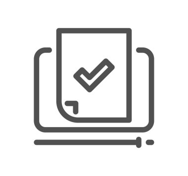 Çevrimiçi eğitim ile ilgili simge ana hatları ve doğrusal vektörü.