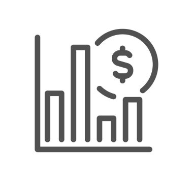 Değer ve tedarik zinciri simgesi taslağı ve doğrusal vektör.