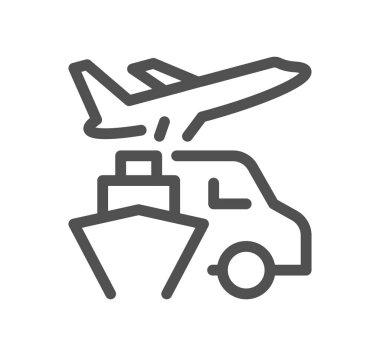 Değer ve tedarik zinciri simgesi taslağı ve doğrusal vektör.