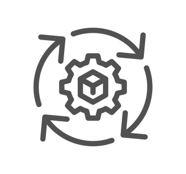 Değer ve tedarik zinciri simgesi taslağı ve doğrusal vektör.