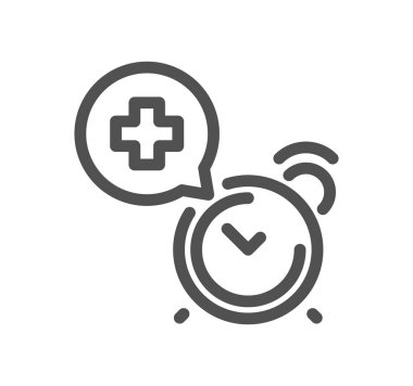 Sağlık ve tıpla ilgili simge taslağı ve doğrusal vektör.