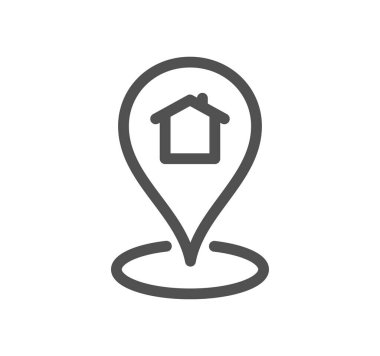 Zaman ve adresle ilgili simge taslağı ve doğrusal vektör.