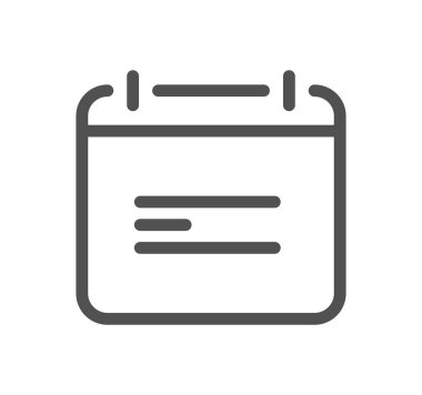 Takvimle ilgili simge çizgisi ve doğrusal vektör.