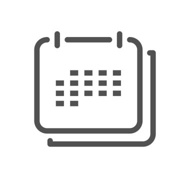 Takvimle ilgili simge çizgisi ve doğrusal vektör.