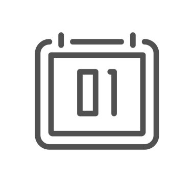 Takvimle ilgili simge çizgisi ve doğrusal vektör.