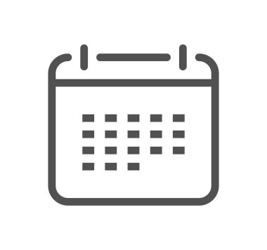 Takvimle ilgili simge çizgisi ve doğrusal vektör.