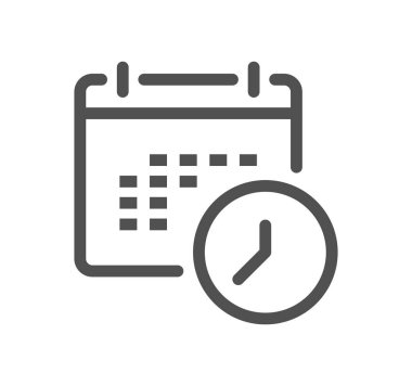 Takvimle ilgili simge çizgisi ve doğrusal vektör.