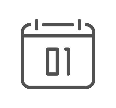 Takvimle ilgili simge çizgisi ve doğrusal vektör.