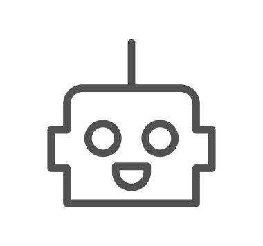 Ai chat bot ilgili simge taslağı ve doğrusal vektör.