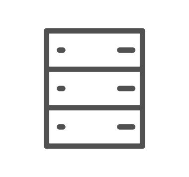 Sunucu ve web grafikleri ile ilgili simge taslağı ve doğrusal vektör.