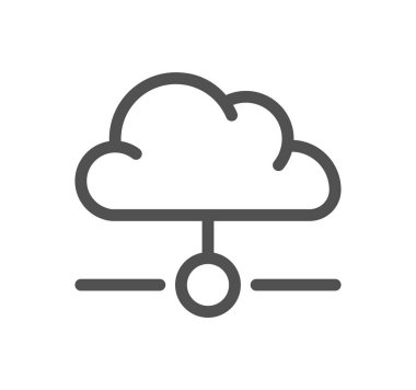 Sunucu ve web grafikleri ile ilgili simge taslağı ve doğrusal vektör.