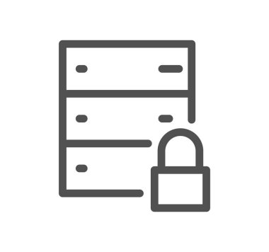 Sunucu ve web grafikleri ile ilgili simge taslağı ve doğrusal vektör.