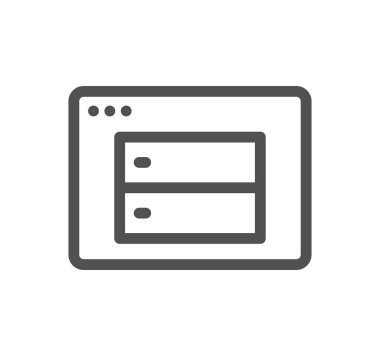 Sunucu ve web grafikleri ile ilgili simge taslağı ve doğrusal vektör.