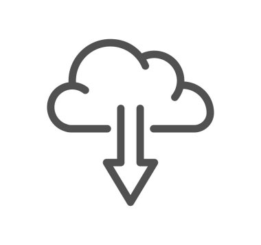 Sunucu ve web grafikleri ile ilgili simge taslağı ve doğrusal vektör.