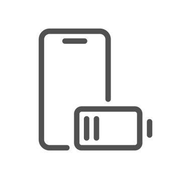 Bataryalarla ilgili simge çizgisi ve doğrusal vektör.