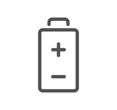 Bataryalarla ilgili simge çizgisi ve doğrusal vektör.