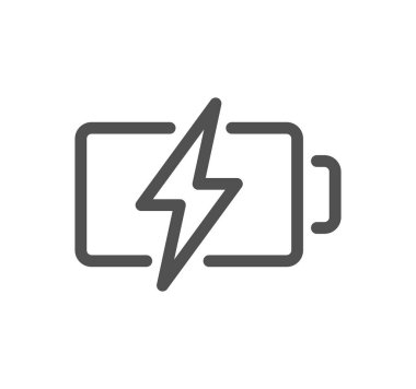 Bataryalarla ilgili simge çizgisi ve doğrusal vektör.