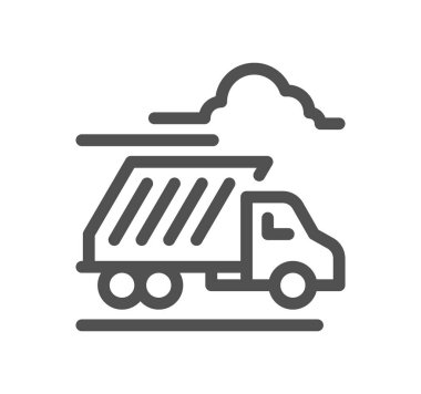 Çöp bağlantılı simge çizgisi ve doğrusal vektör.