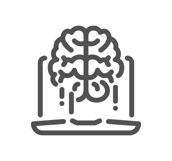 Yapay zeka ile ilgili simge taslağı ve doğrusal vektör.