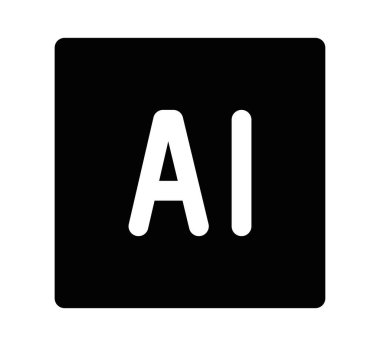 Yapay zekayla ilgili ikon konsepti ana hatlı biçim çizimi.