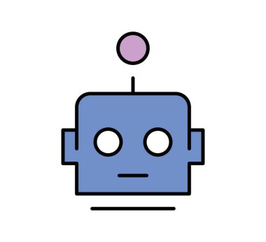 Yapay zekayla ilgili ikon konsepti ana hatlı biçim çizimi.