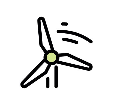 Rüzgar gücü simgesi, vektör illüstrasyonu